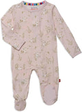 Magnetic Me Girls Modal Magnetic Baby Footie Pajamas | Silky Soft Modal Fabric by magneticme