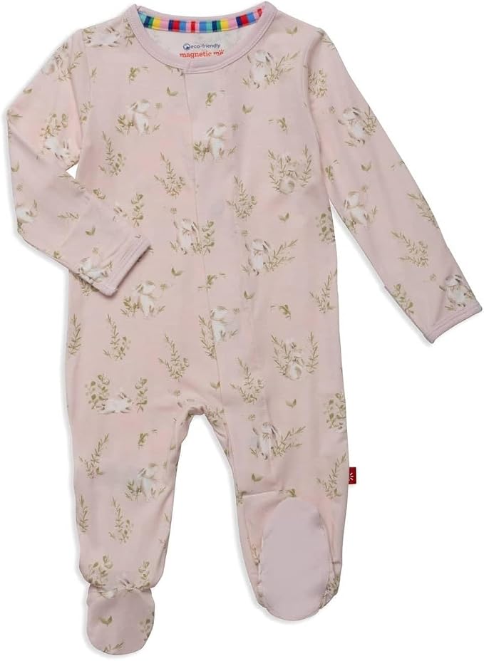 Magnetic Me Girls Modal Magnetic Baby Footie Pajamas | Silky Soft Modal Fabric by magneticme