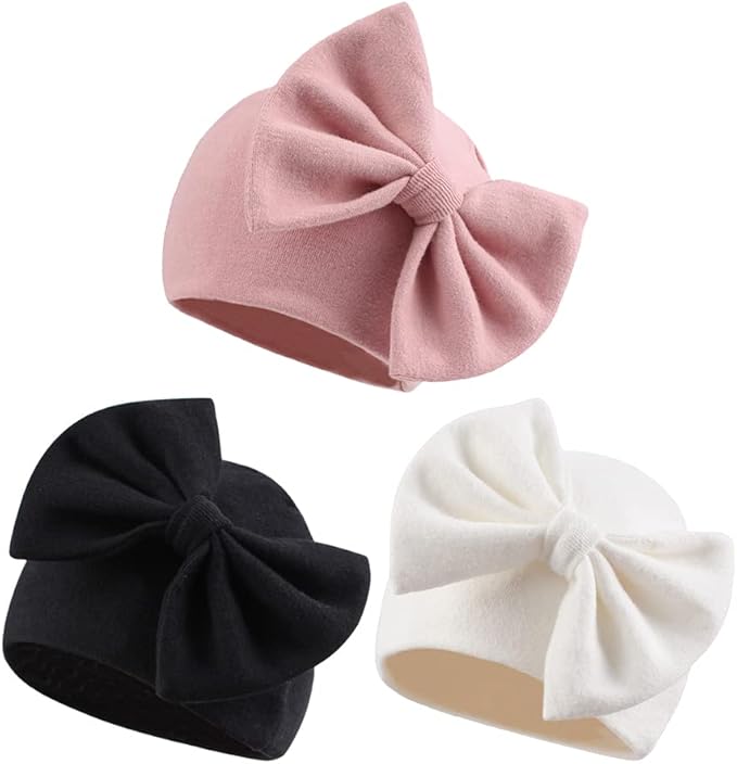 Bamery Newborn Baby Girl Hat Cotton Baby Bow Beanie Preemie Hats Spring Infant by Bamery