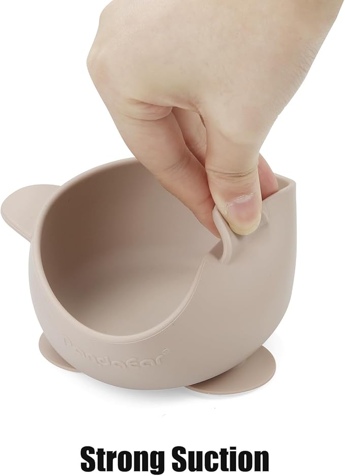 PandaEar 3 Pack Silicone Suction Baby Bowls & 3 Baby Feeding Spoons | Non-Slip - Image 4