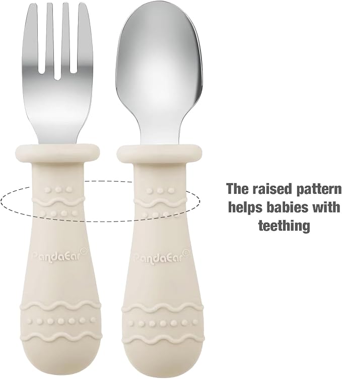 PandaEar 9-Piece Toddler Plates & Utensils Set, Silicone Baby Feeding Set - Image 8