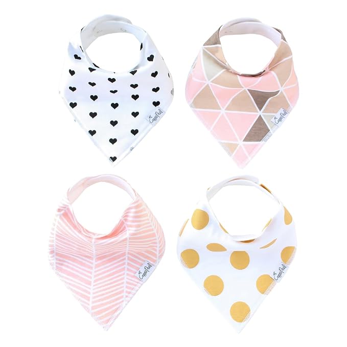 Copper Pearl 4 Pack Soft Cotton Baby Bibs by CopperPearl
