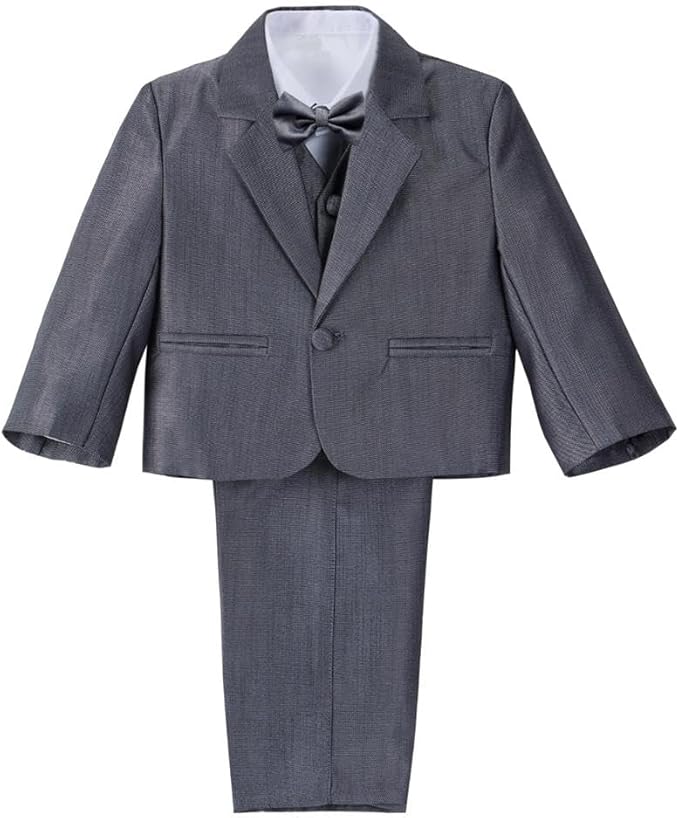 Dressy Daisy Baby Toddler Boy 5 Pcs Set Formal Tuxedo Suits No Tail Wedding by DressyDaisy