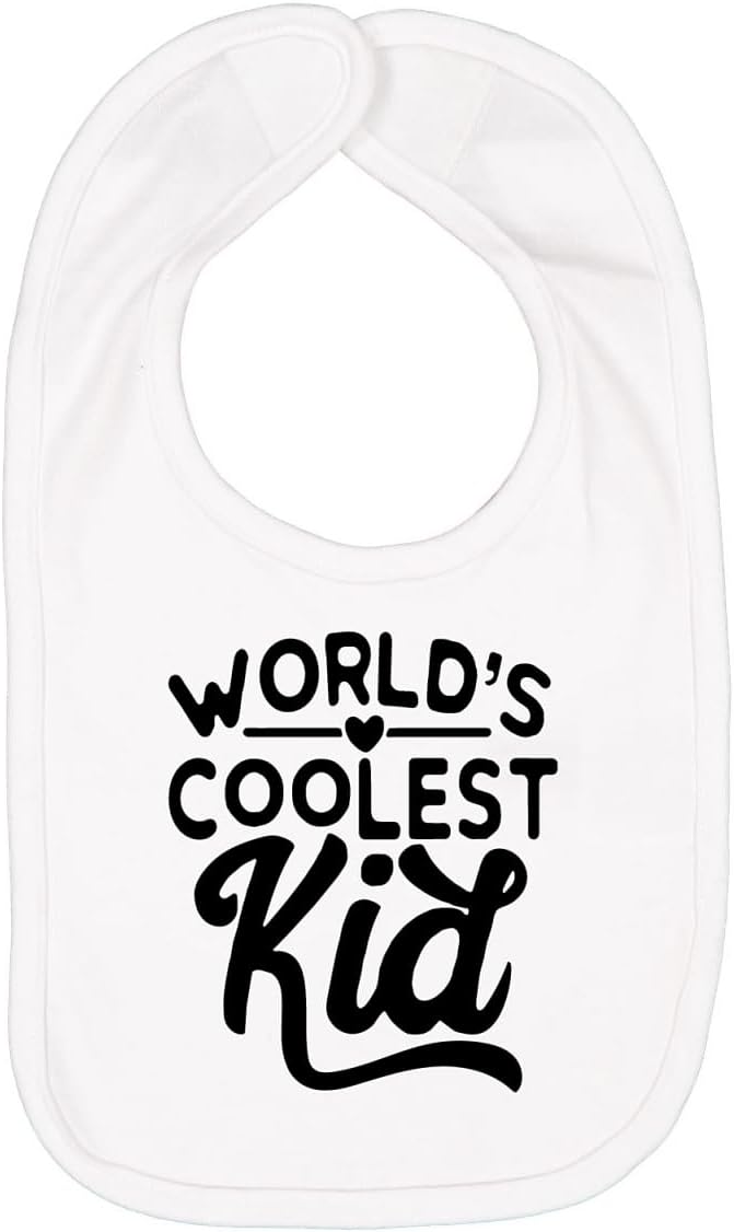 World's Coolest Kid Funny Cute Humor Infant Premium Jersey Baby Bib by WildBobby