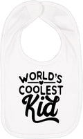 World's Coolest Kid Funny Cute Humor Infant Premium Jersey Baby Bib by WildBobby