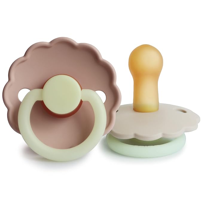 FRIGG Daisy Night Natural Rubber Baby Pacifier | Made in Denmark | BPA-Free by mushie