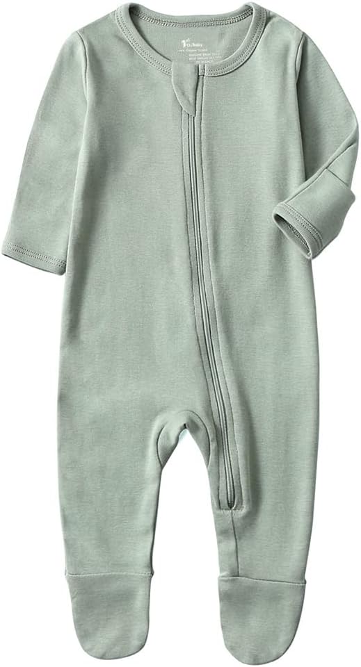 O2 BABY Baby Boys Girls Organic Cotton Zip-Front Sleeper Pajamas, Footed Sleep by O2BABY