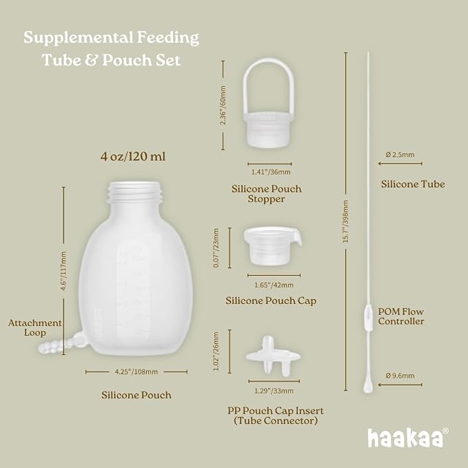 Haakaa Silicone Supplemental Feeding Tube & Pouch Set – Breastfeeding - Image 7