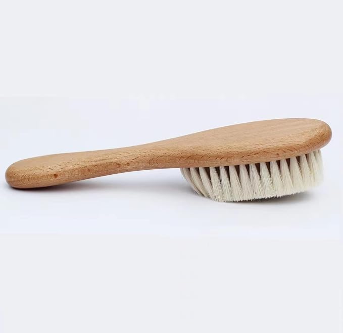 Wooden Handle And Super Soft Goat Hair, Soft Baby Brush - Image 3