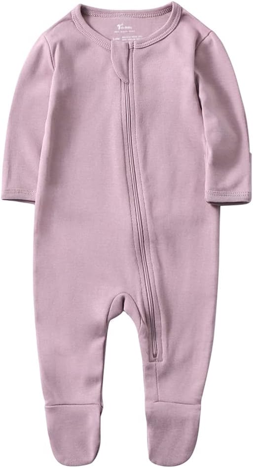 O2 BABY Baby Boys Girls Organic Cotton Zip-Front Sleeper Pajamas, Footed Sleep by O2BABY