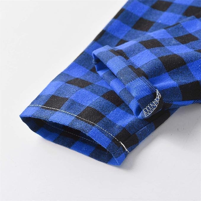 Schbbbta Kids Pajamas Set, Plaid Button Down Pjs - Image 7