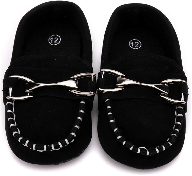 LONSOEN Baby Girls Boys Loafers Prewalker Dress Crib Shoes - Image 2