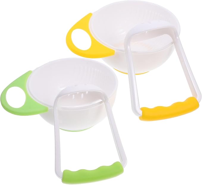 Mash and Serve Bowl, 2 Sets Food Masher Bowl Food Mill Portable Masher Maker - Image 7