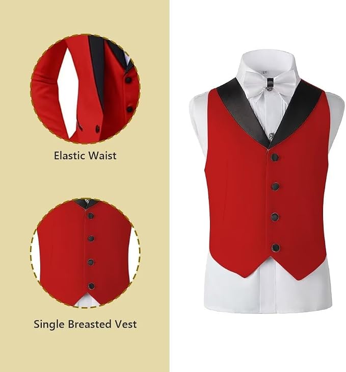 Boys Suit 3 Piece Ring Bearer Suit Kids Formal Jacket Vest Pants Suits Wedding - Image 4