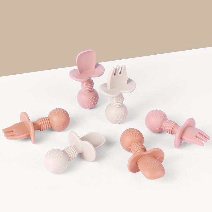6 Pack Baby Spoons and Forks Set, Silicone Baby Spoons Self Feeding 6 Months - Image 6