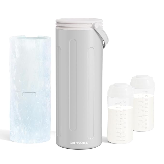 Portable Breast Milk Cooler for Travel, 22oz Large Capacity Breastmilk Chiller by AOOTSMILE