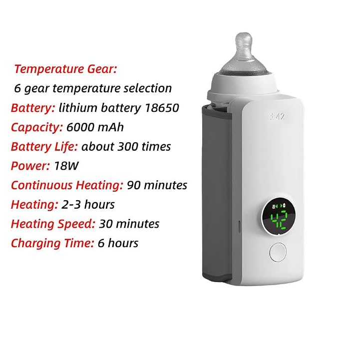 Portable Baby Bottle Warmer for Travel, Cordless Baby Bottle Warmer for - Image 9