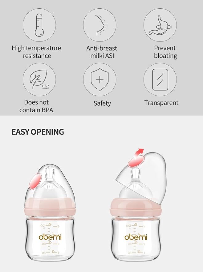 Glass Baby Bottles, Anti Colic Breastfeeding Bottle - Image 9