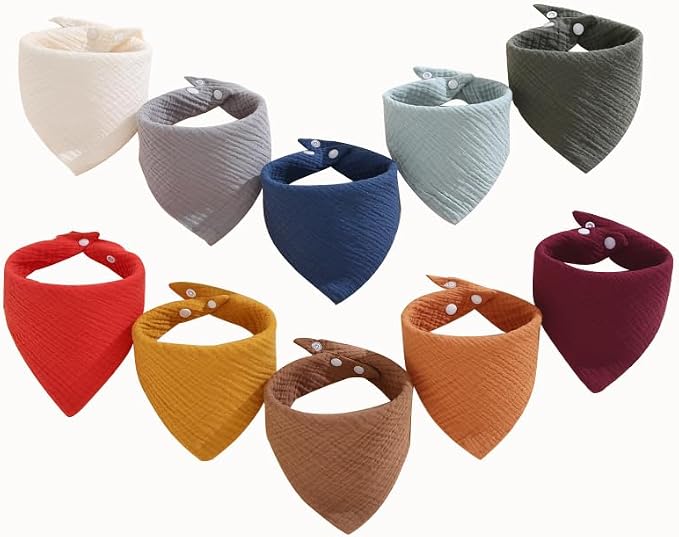 Muslin Bibs, 8 Pack Baby Bandana Drool Bibs, Extra Absorbent Soft Cotton by Unknown