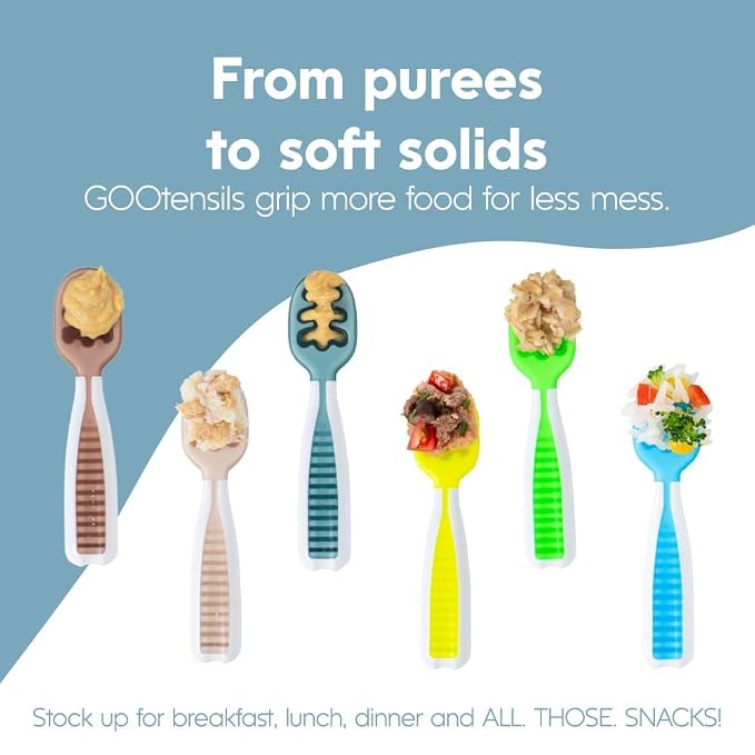 NumNum Baby Spoons Set, Feeding Littles x Silicone Pre-Spoon GOOtensils - Image 7