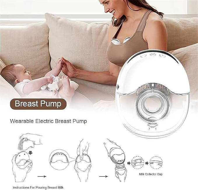 Wearable Breastfeeding Pump, 4 Modes & 12 Levels, Hands Free Breast Pump - Image 11