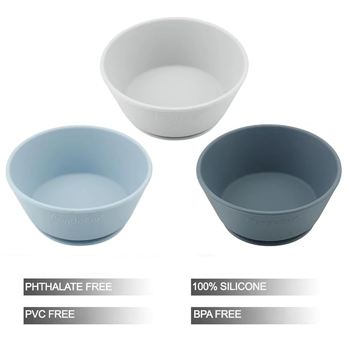 PandaEar 3 Pack Baby Suction Bowls|Silicone Food Bowls First Stage Feeding - Image 2