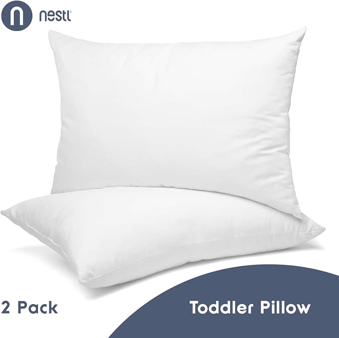 Nestl 2 Pack Toddler Pillow for Sleeping 13 x 18, Small Kids Pillow for Travel - Image 2