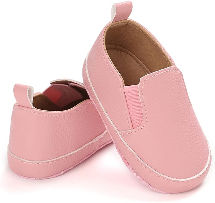 LONSOEN Baby Girls Boys Loafers Prewalker Dress Crib Shoes - Image 5
