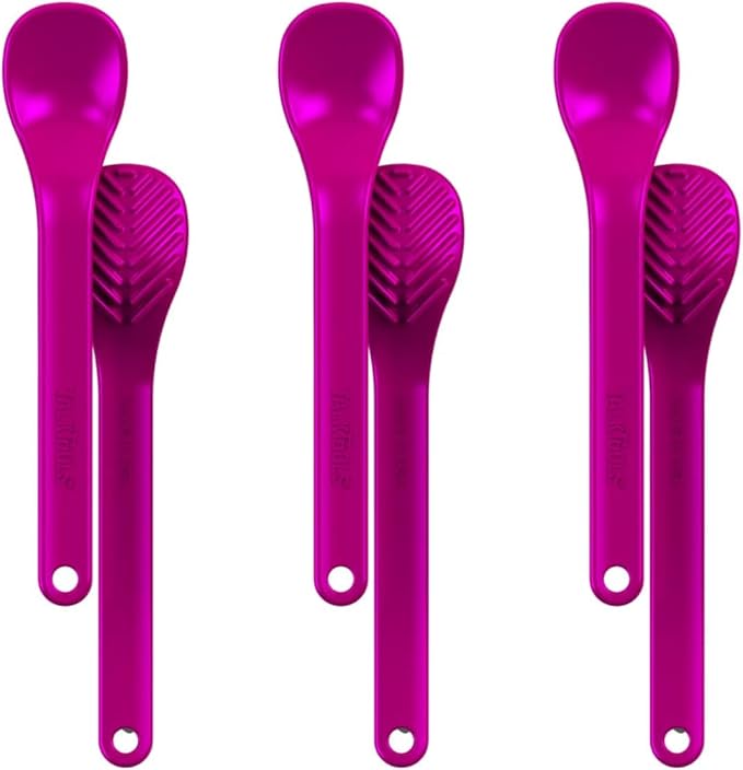 TalkTools Textured Magenta Spoons | Provides oral awareness during feeding | by TalkTools