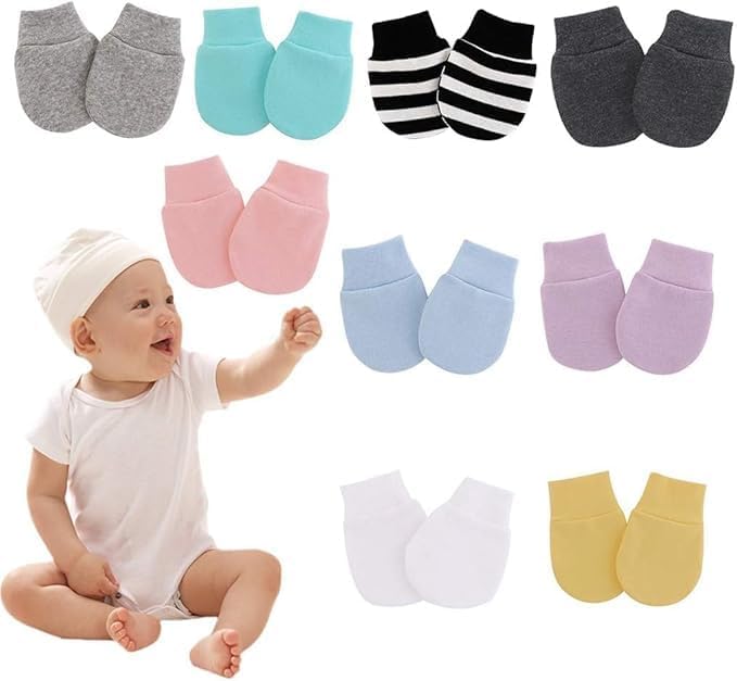 1 Pair Baby Anti-Scratch Cotton Mittens, Baby Anti Scratching Soft Cotton - Image 3