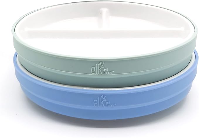 Elk and Friends Kids 6.7” Porcelain Divided Plates by ElkandFriends