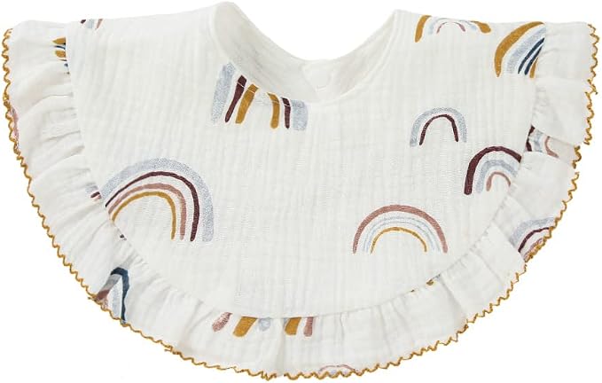 Nishine 4 pcs Unisex Baby Muslin Bandana Drool Bibs 360 Degree Rotatable Cotton - Image 5