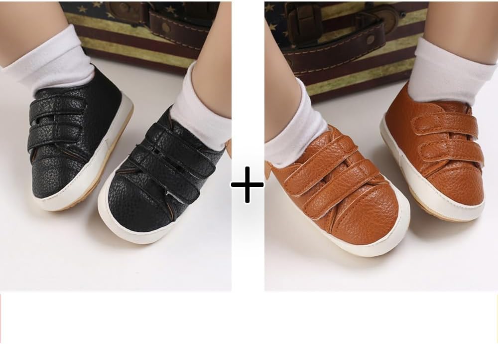 2Pairs Baby Shoes, Boys Girls Non-Slip Rubber Sole Sneakers, Unisex Infant Soft - Image 2