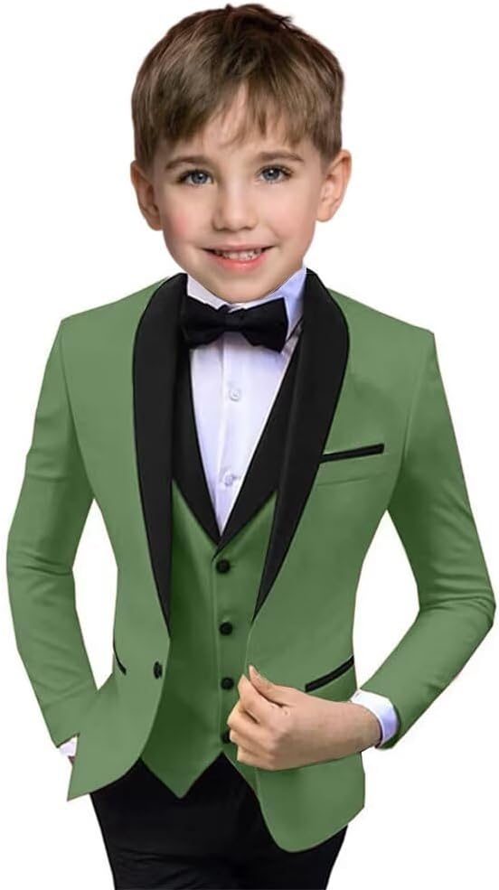 Boys Suit 3 Piece Ring Bearer Suit Kids Formal Jacket Vest Pants Suits Wedding by Unknown