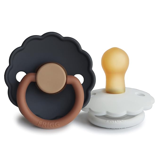 FRIGG Daisy Natural Rubber Baby Pacifier | Made in Denmark | BPA-Free 2-Pack by mushie