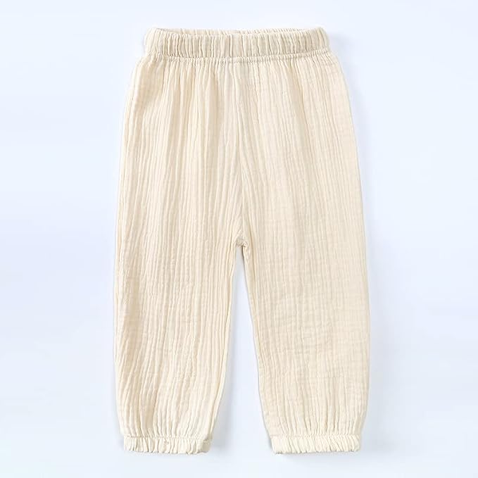MYGBCPJS Baby Boys Girls Cotton Linen Trousers Kids Casual Ankle Pants Loose - Image 4
