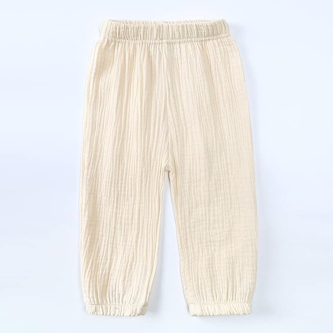 MYGBCPJS Baby Boys Girls Cotton Linen Trousers Kids Casual Ankle Pants Loose - Image 4