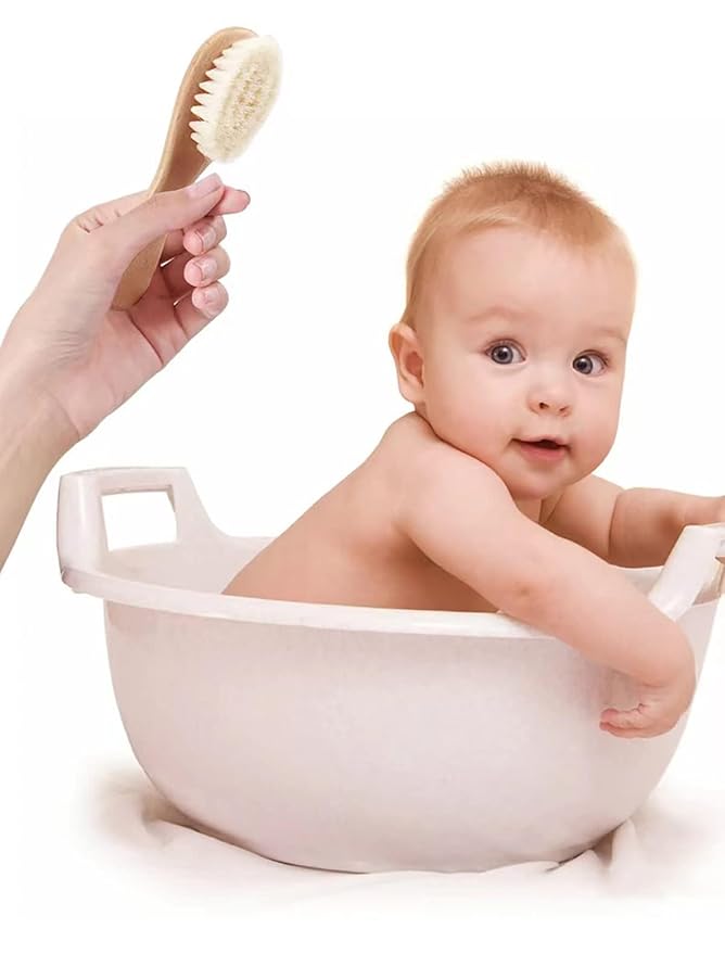 Wooden Handle And Super Soft Goat Hair, Soft Baby Brush - Image 4