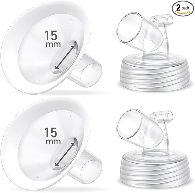 2 Packs 15mm Flange Set, Updated Soft Rim Shield and Wide Mouth Base Connector by IVARONAL