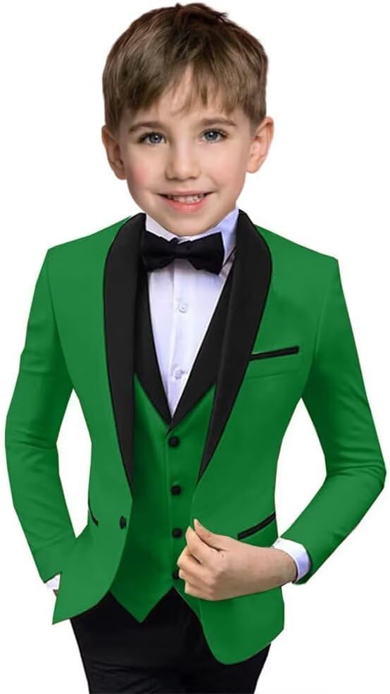 Boys Suit 3 Piece Ring Bearer Suit Kids Formal Jacket Vest Pants Suits Wedding by Unknown