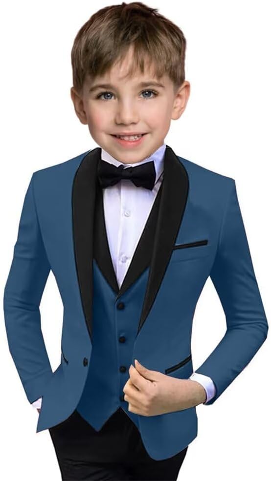 Boys Suit 3 Piece Ring Bearer Suit Kids Formal Jacket Vest Pants Suits Wedding by Unknown