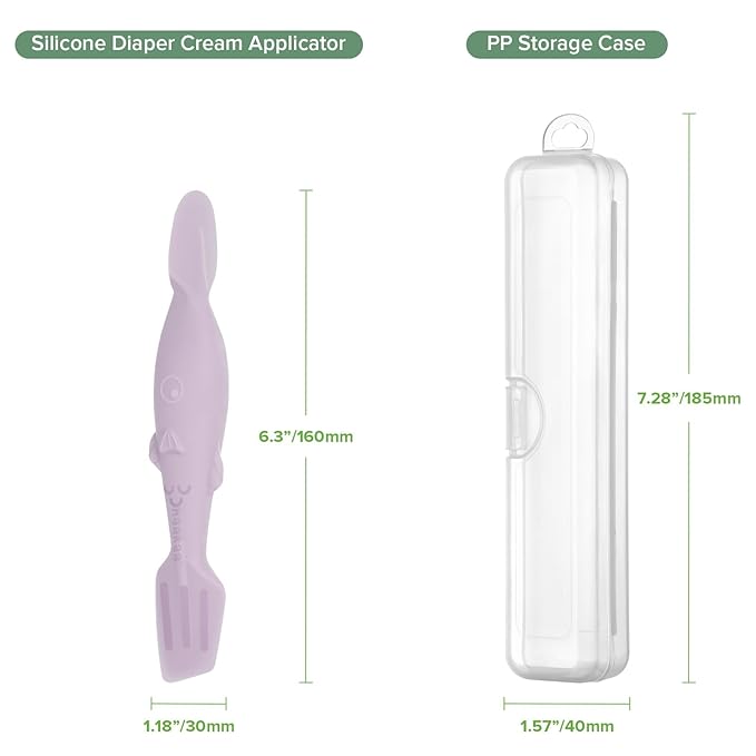 haakaa Baby Diaper Cream Spatula, NoMess Dual-Ended Silicone Diaper Rash Cream - Image 8