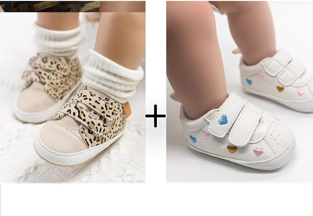 2Pairs Baby Shoes, Boys Girls Non-Slip Rubber Sole Sneakers, Unisex Infant Soft - Image 3