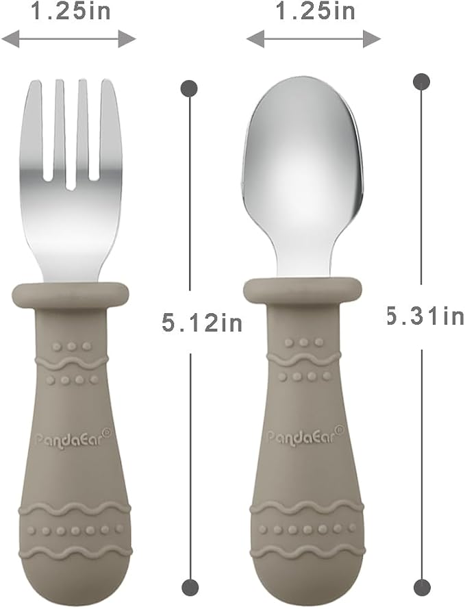 PandaEar Silicone Baby Feeding Set| 2 Pack Silicone Divided Suction Plate and 2 - Image 5