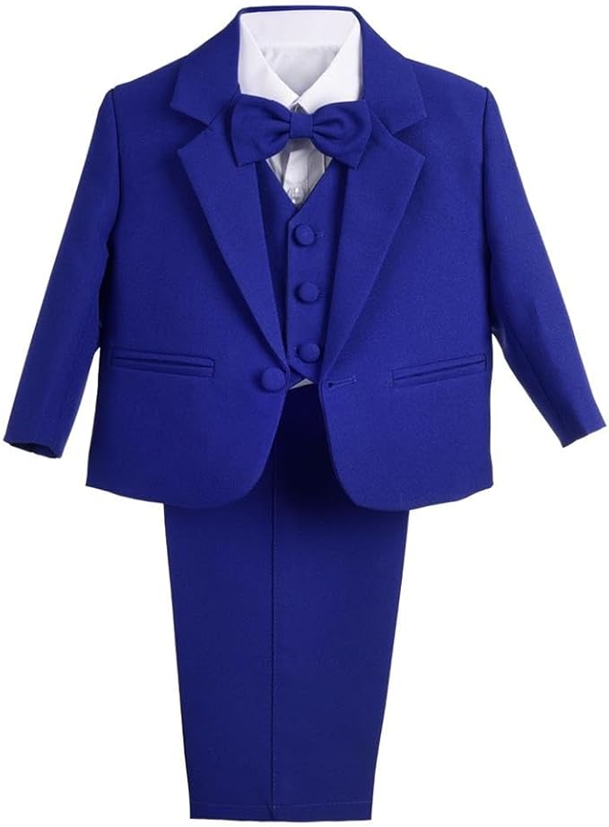 Dressy Daisy Baby Toddler Boy 5 Pcs Set Formal Tuxedo Suits No Tail Wedding by DressyDaisy