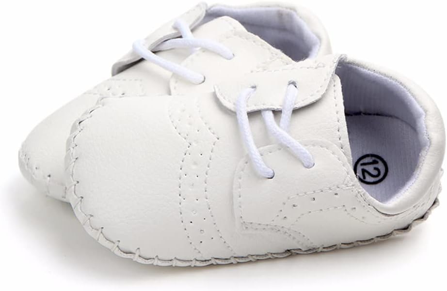 LONSOEN Baby Girls Boys Loafers Prewalker Dress Crib Shoes - Image 3