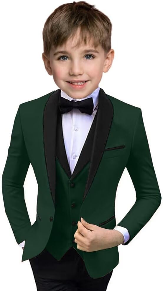 Boys Suit 3 Piece Ring Bearer Suit Kids Formal Jacket Vest Pants Suits Wedding by Unknown