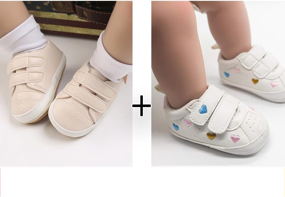 2Pairs Baby Shoes, Boys Girls Non-Slip Rubber Sole Sneakers, Unisex Infant Soft - Image 3