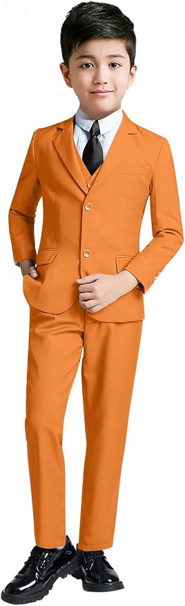 YuanLu Boys Suit for Kids Tuxedo Wedding Ring Bearer Outfit, 5 Piece Boy Slim by YuanLu