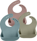 PandaEar 3 Pack Silicone Bibs for Babies by PandaEar